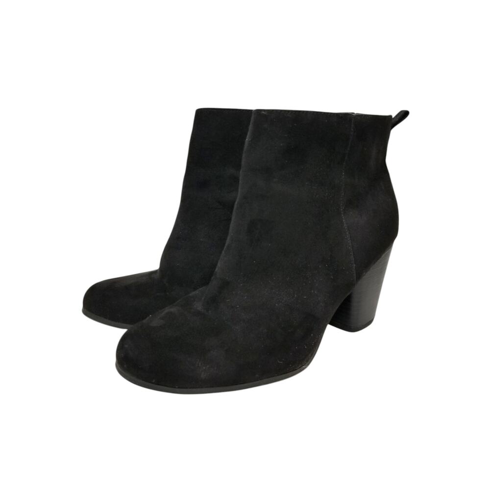 Torrid Women's Black Faux Suede Stacked Heel Ankle Boots Size 13W